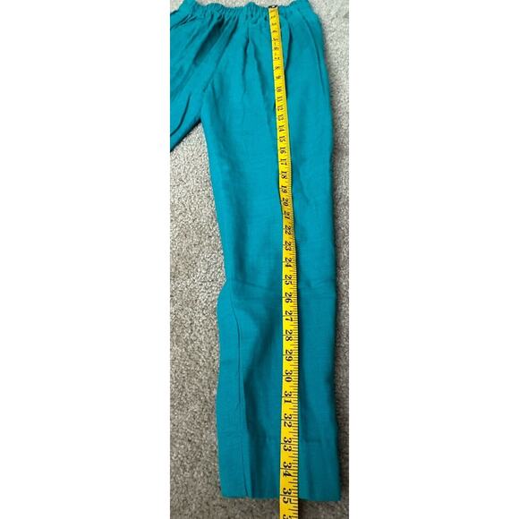 Mid Length Teal Kurta Shalwar Linen Stitched Traditional Women Dress Pant Large - Picture 14 of 16